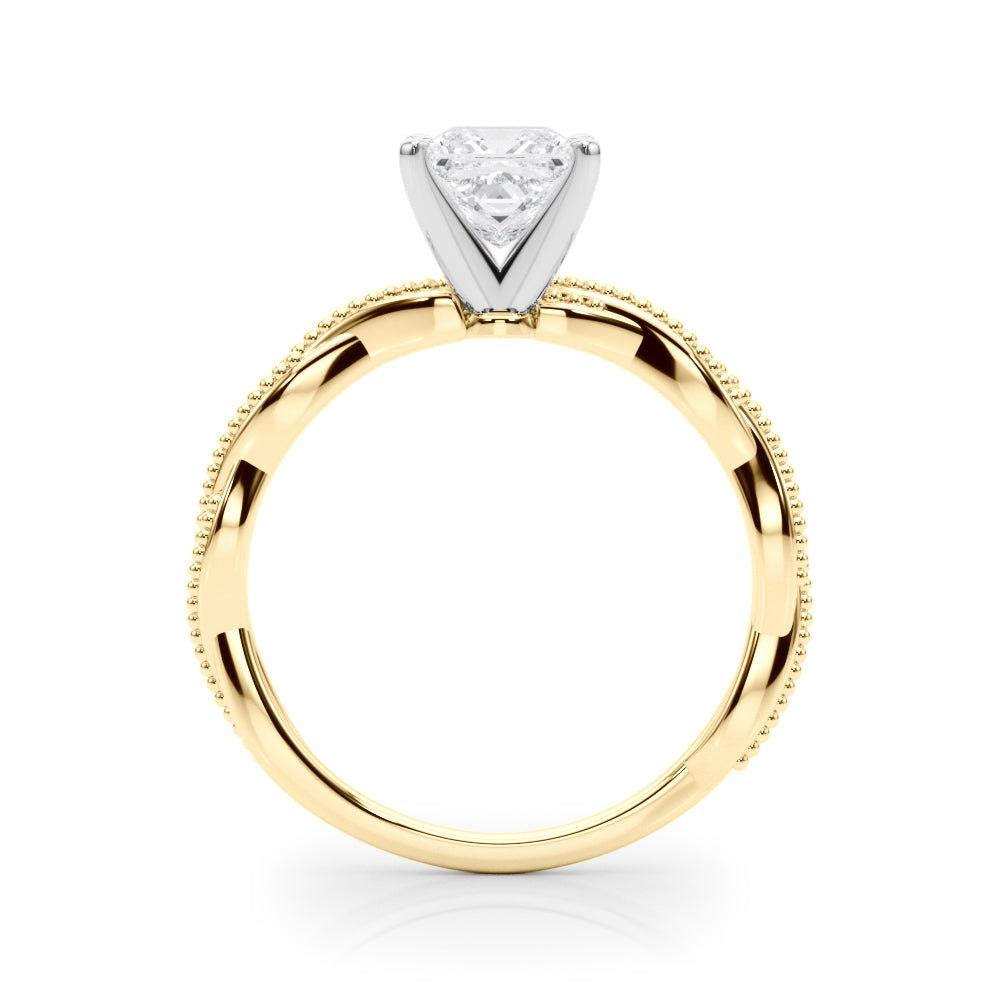 Anastasia Twisted Vine Princess Diamond Solitaire Engagement Ring-VIRABYANI